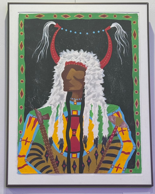 Terrance Guardipee Buffalo Head Painting