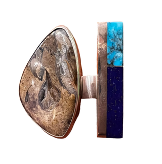 Marvin Slim Statement Sugilite, Lapis and Turquoise Open Ring-Miscellaneous - NM-Picayune Cellars & Mercantile