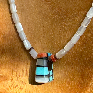 Charlene Reano Single Strand Necklace with reversible pendant-Charlene Reano-Picayune Cellars & Mercantile