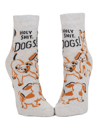 Blue Q Ankle Socks - Holy Shit. Dogs! Socks - Picayune Cellars & Mercantile