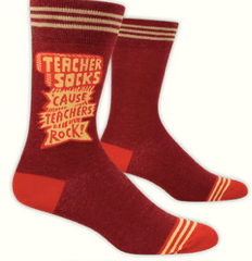 Blue Q Men's Crew Sock - Teachers Rock