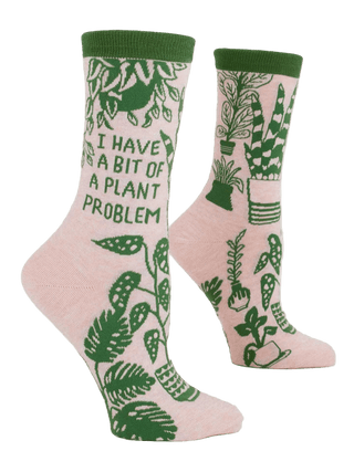 Blue Q Women's Crew Sock - Plant Problem Socks - Picayune Cellars & Mercantile