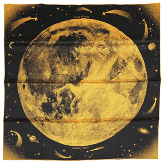 Hermes Dimitri Rybaltchenko Clair de Lune Double Face Silk Scarf 90cm Scarves - Picayune Cellars & Mercantile