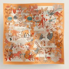 Hermès Scarf Precious Paradise Orange 90