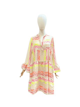 Multi - colored Short - Sleeved Dress Women's Apparel - Picayune Cellars & Mercantile