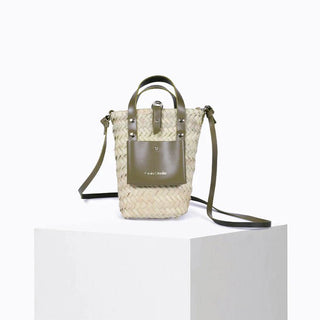Nano Panier Woven Micro Purse with Leather Purses - Picayune Cellars & Mercantile