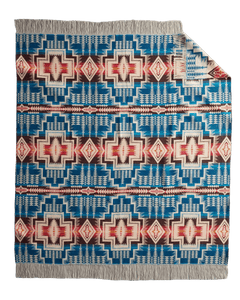 Pendleton Fringed Throw - Harding Star Royal Blue