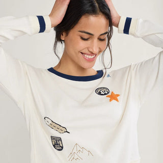 Pendleton Women's Graphic French Terry Pullover - Antique White Women's Apparel - Picayune Cellars & Mercantile