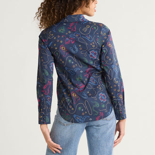Pendleton Women's Print Gambler Shirt Navy Western Brights Women's Apparel - Picayune Cellars & Mercantile