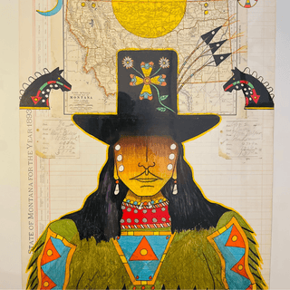 Terrance Guardipee "Mountain Chief" with Montana Collage Artwork - Picayune Cellars & Mercantile