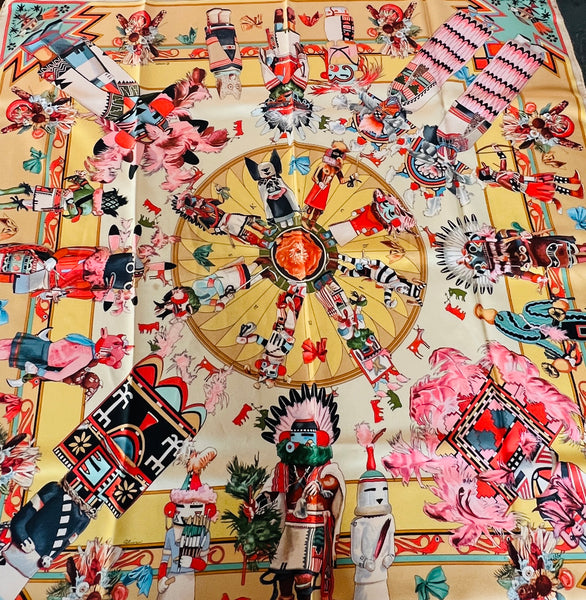 Vintage Hermes Scarf Kachinas - Beige 90 – Picayune Cellars & Mercantile