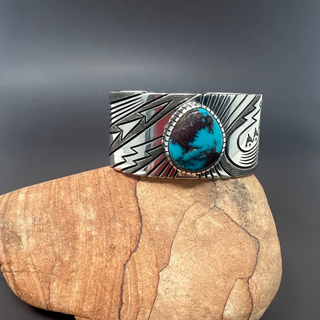 Alton Bedonie Turquois sterling silver cuff bracelet