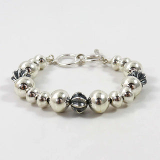 Bryan Joe Diné Metalsmith sterling silver beaded bracelet