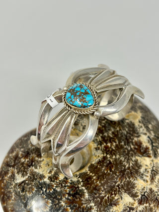 Ray Adakai sterling silver and turquoise cuff bracelet