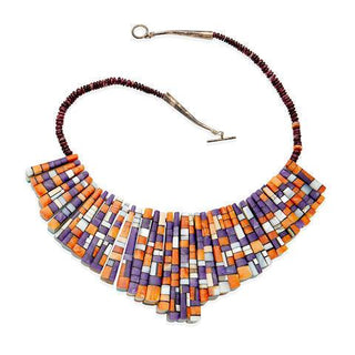 Charlene Reano award-winning double sided mosaic inlay collar necklace