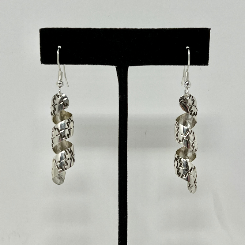 Genuine Indian Silver Twirl Earrings