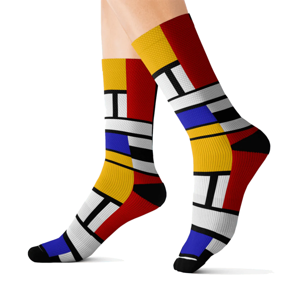 Autumn Winter Retro Women Men Mondrian Art Abstract 60s Socks Breathable  Soccer Socks - AliExpress
