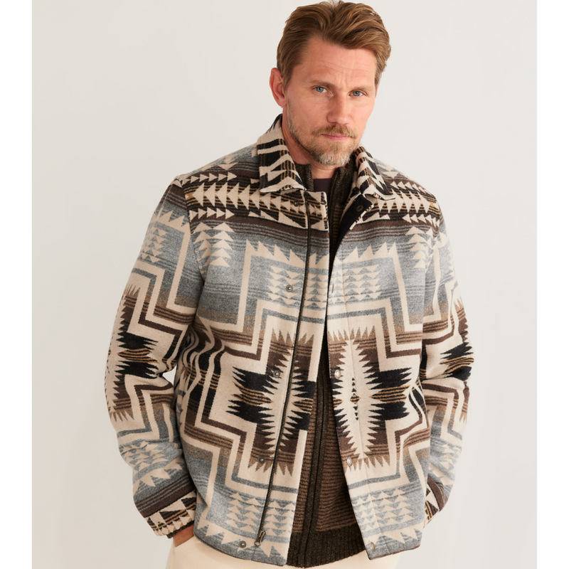 Pendleton Men's Silverton Shearling-Collar Wool Coat