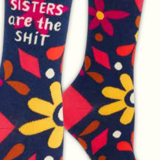 Blue Q Women's Crew Socks "Sisters are the Shit"