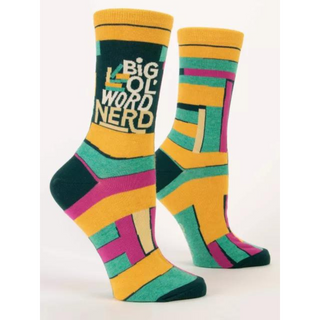 Blue Q Women's Crew Sock "Big Ol' Word Nerd"