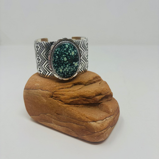 Jennifer Curtis Peacock Turquoise Sterling Silver Cuff