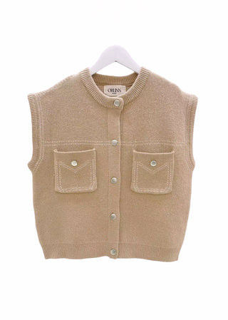 Knit Snap-front Sweater Vest
