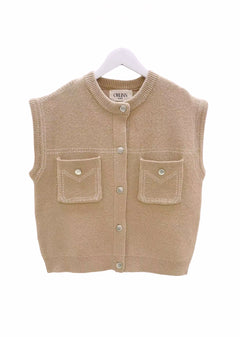 Knit Snap-front Sweater Vest