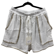 Cotton Shorts with Embroidered Binding