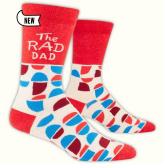 Blue Q Men's Crew Sock "Rad Dad"