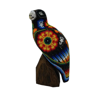 Huichol Beaded Perched Eagle