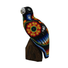 Huichol Beaded Perched Eagle