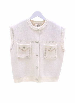 Knit Snap-front Sweater Vest