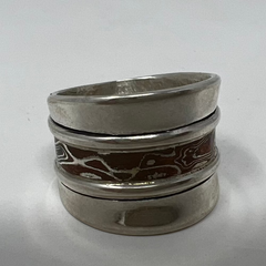 Al Joe Mokume Silver Taper Ring