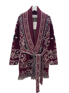 Long Paisley Cardigan with Fringes