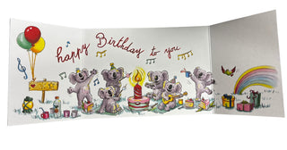 Trifold Happy Birthday - Picnic Koalas