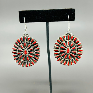 Blood Coral Point Earrings