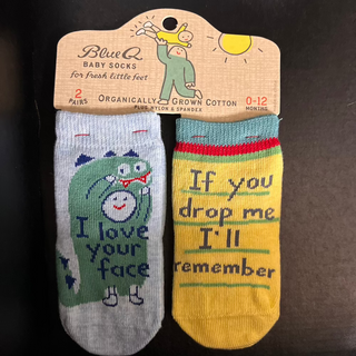 Blue Q Baby Socks "Love Your Face / Drop Me"-Blue Q Socks-Picayune Cellars & Mercantile