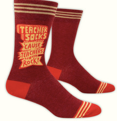 Blue Q Men's Crew Sock "Teachers Rock"