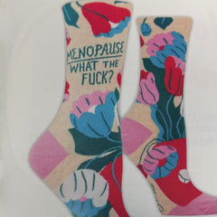 Blue Q Women’s Crew Socks "Menopause What the Fuck?”