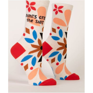 Blue Q Women's Crew Socks "Aunts are the Shit"