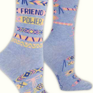 Blue Q Women's Crew Socks "Friend Power"