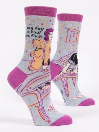 Blue Q Women's Crew Socks "My Dog is Cool as Fuck"