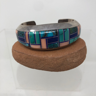 Bracelet Rhodochrosite, Turquoise, Lapis Inlay-Miscellaneous - NM-Picayune Cellars & Mercantile