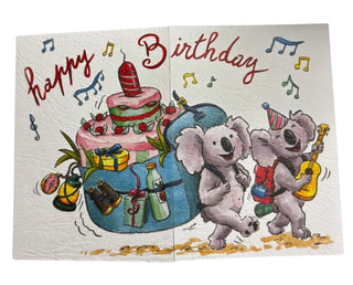 Trifold Happy Birthday - Picnic Koalas