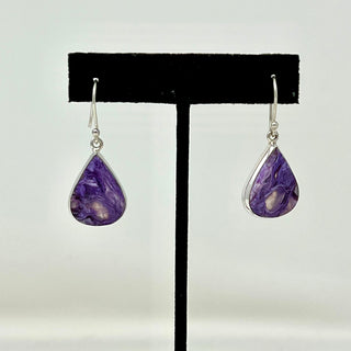 Charoite Sterling Silver Earrings-Sterling Creations-Picayune Cellars & Mercantile