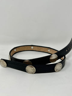 Vintage Coin Studded Leather Hat Band