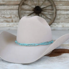 Dusty Blue Multi-Strand Beaded Hat Band