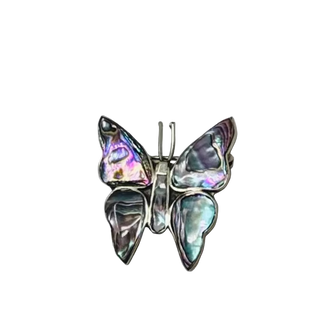 Sterling Silver & Abalone Butterfly Pin
