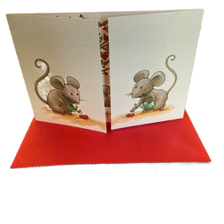 Trifold Card Mice on a Swing