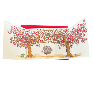 Trifold Card Mice on a Swing